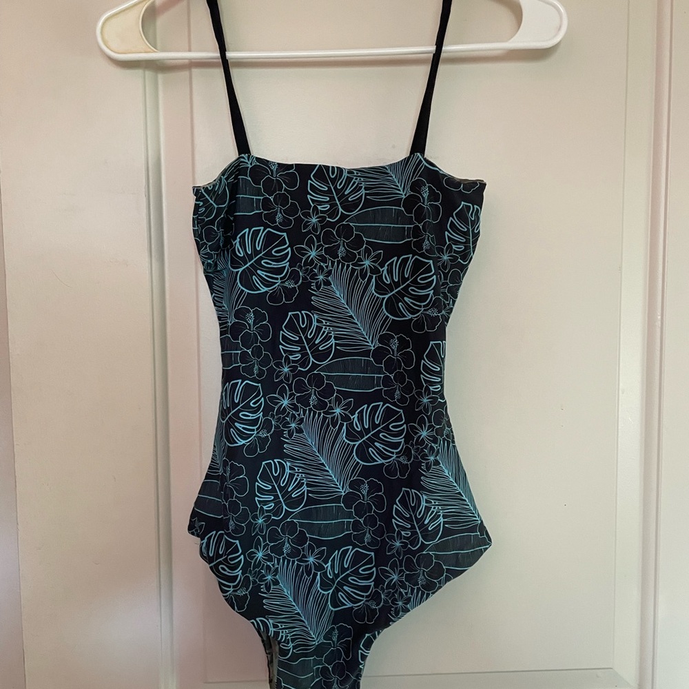 Reversible Indigo Wild One Piece Swim, Size M